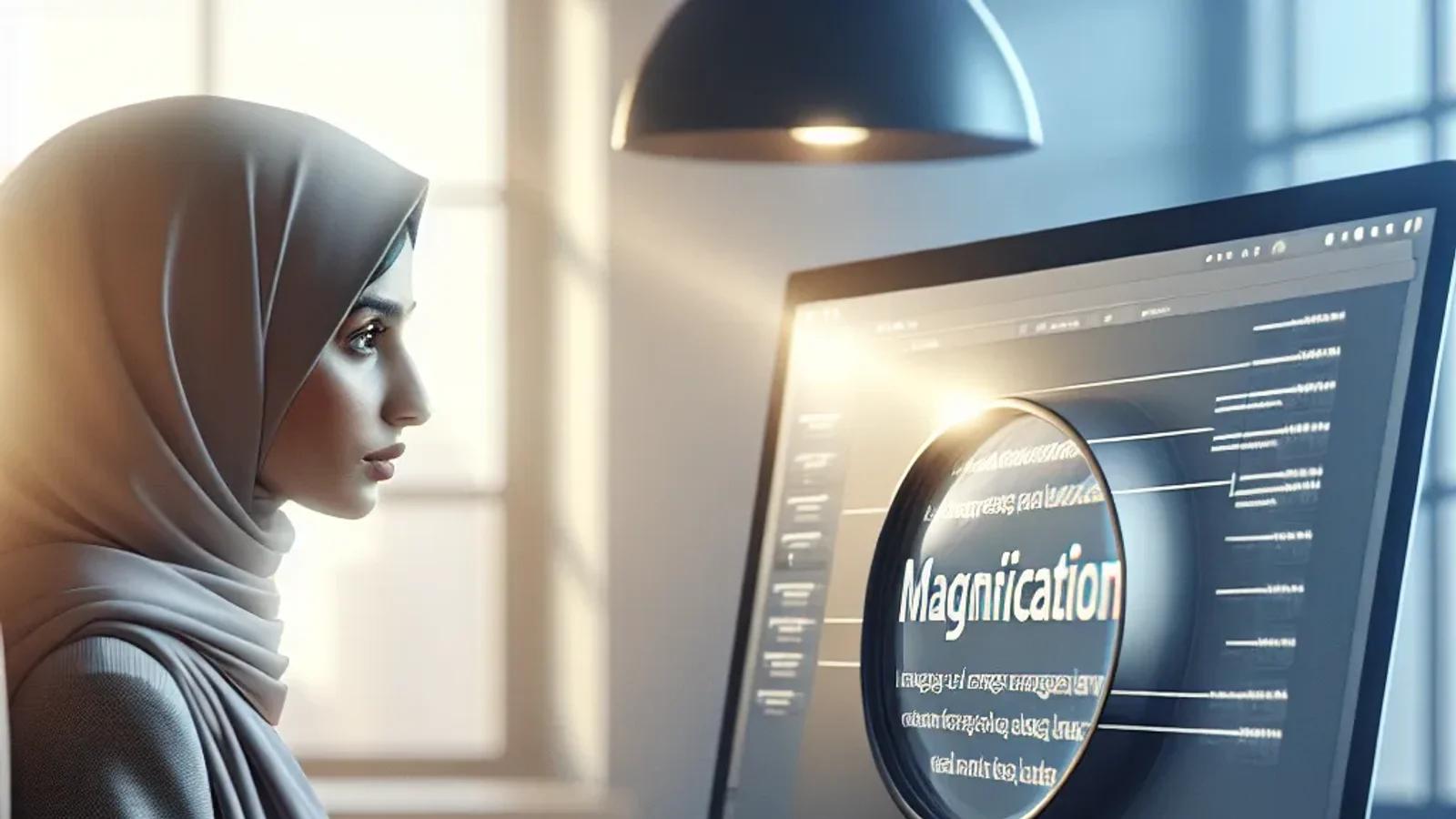 Professional using ZoomText screen magnification software